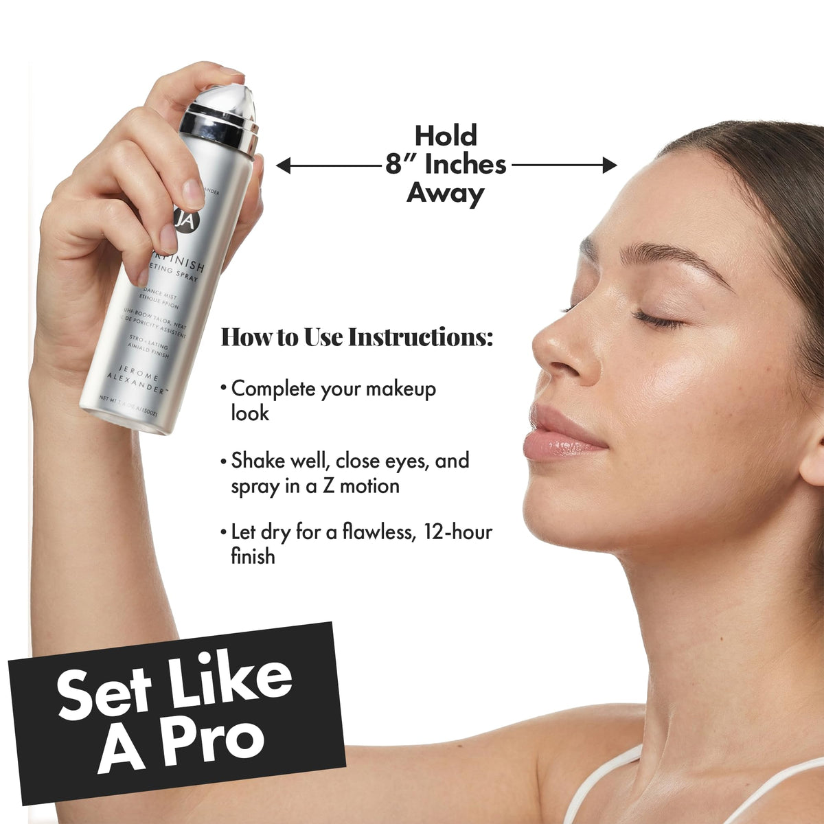 Bouteille de spray fixateur Jerome Alexander sur une coiffeuse