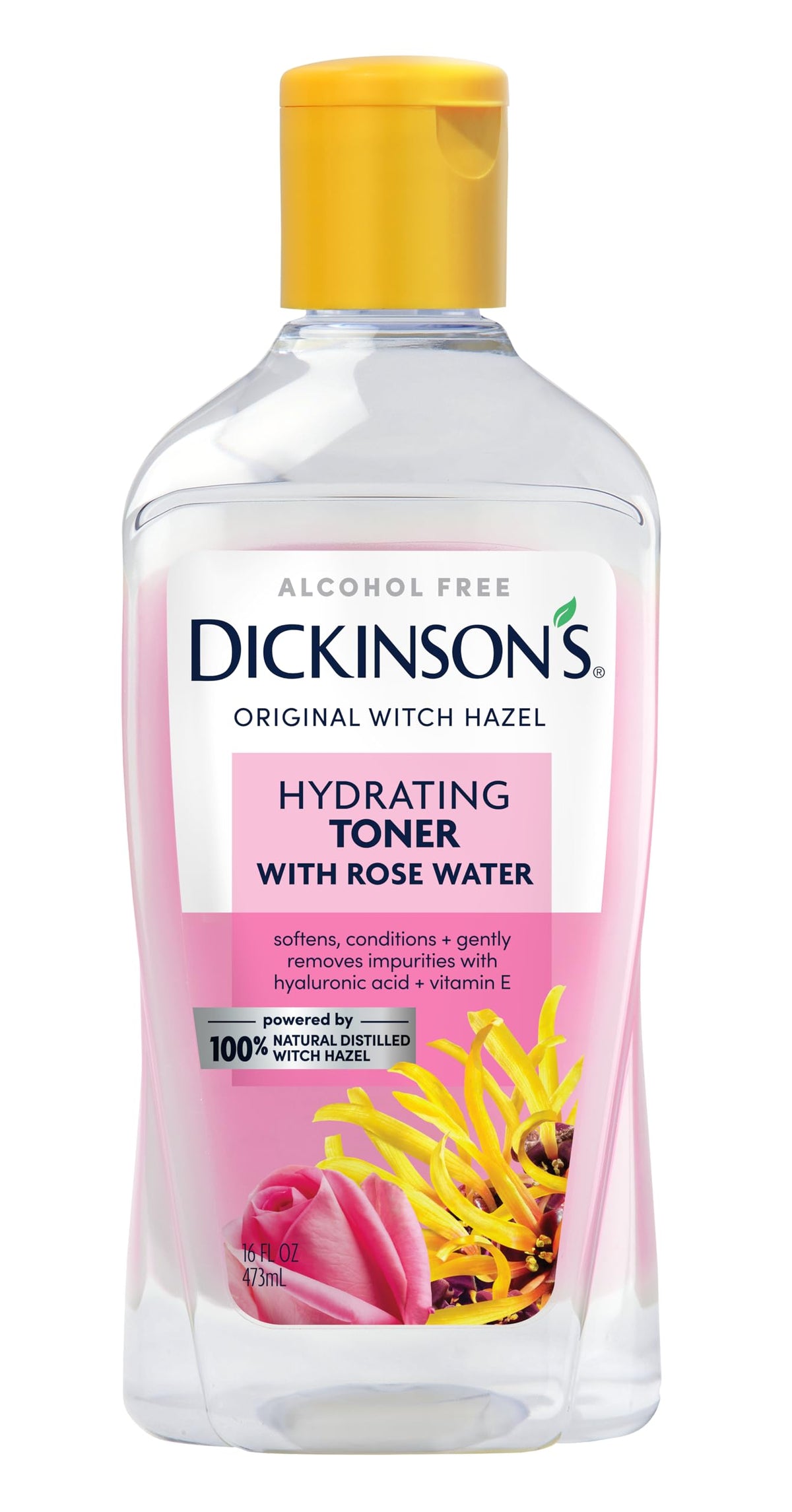 Bouteille de tonique hydratant Dickinson's à l'hydrolat de rose 16 fl oz vue de face