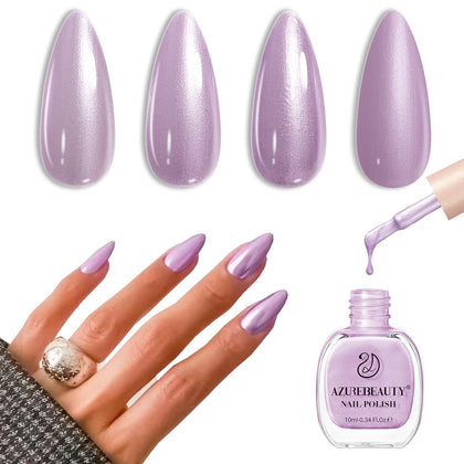 Bouteille de vernis à ongles AZUREBEAUTY violet rêveur 10ml vue de face