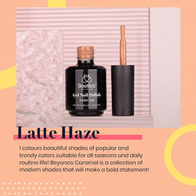 Bouteille de vernis à ongles en gel Latte Haze ouverte