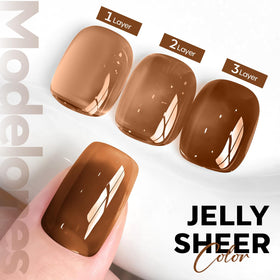 Bouteille de vernis à ongles gel Jelly Brown Tea avec étiquette