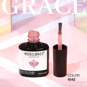 Bouteille de vernis à ongles gel jelly rose modelones 15ml
