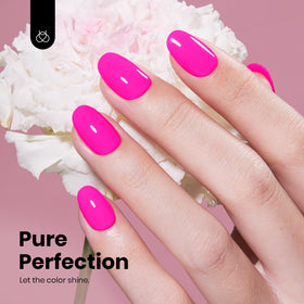 Bouteille de vernis à ongles gel rose fluo beetles de 8ml