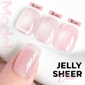 Bouteille de vernis à ongles jelly rose 15ml avec étiquette