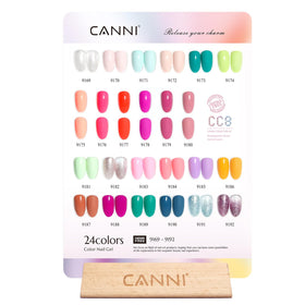 Bouteille de vernis CANNI montrant la couleur verte