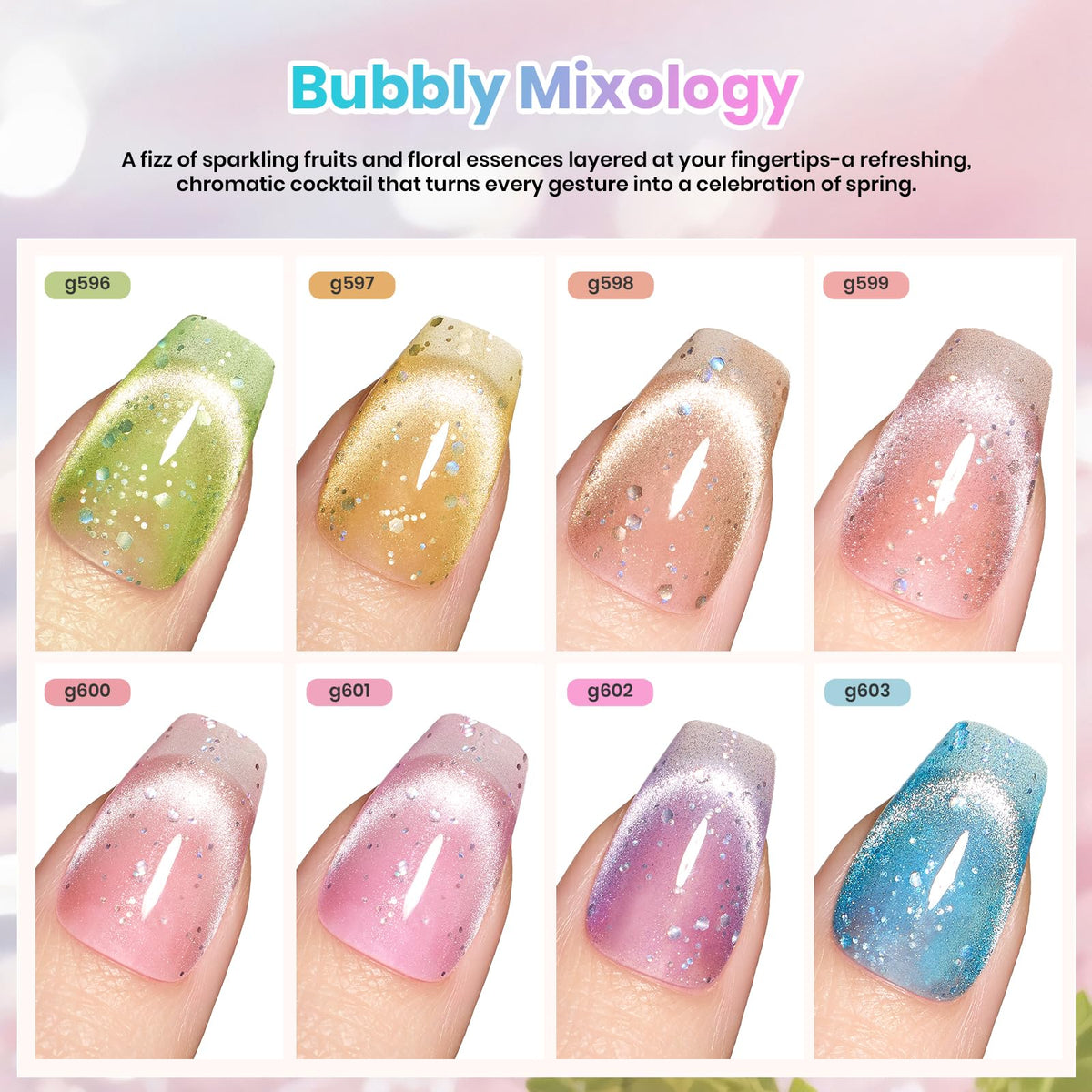 Bouteille de vernis gel Cat Eye couleur jaune champagne