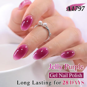 Bouteille de vernis gel Double Rhythm 15 ml rose violet avec étiquette