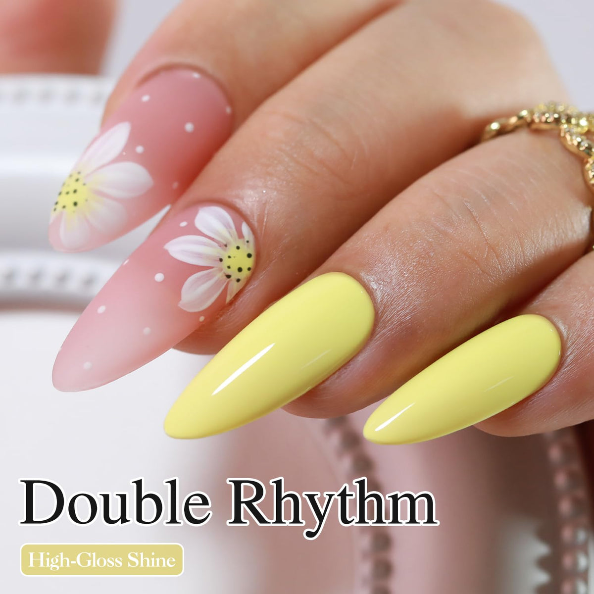 Bouteille de vernis gel Double Rhythm 15ML jaune clair