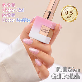 Bouteille de vernis gel Double Rhythm 15ml Pearl Nude sur fond blanc