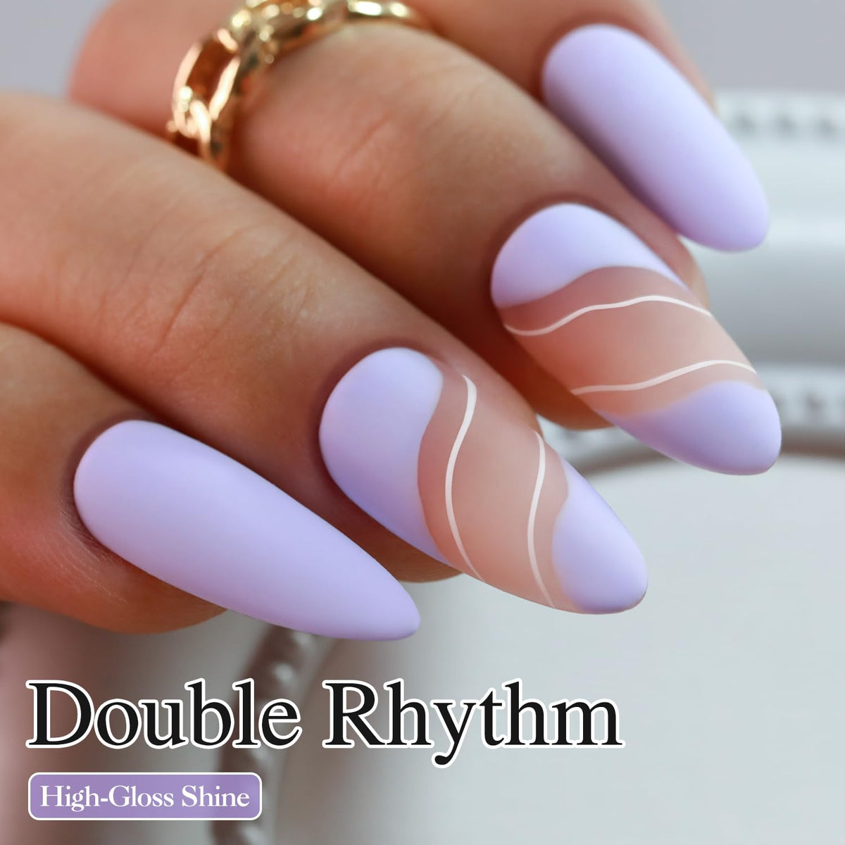 Bouteille de vernis gel Double Rhythm avec étiquette violette