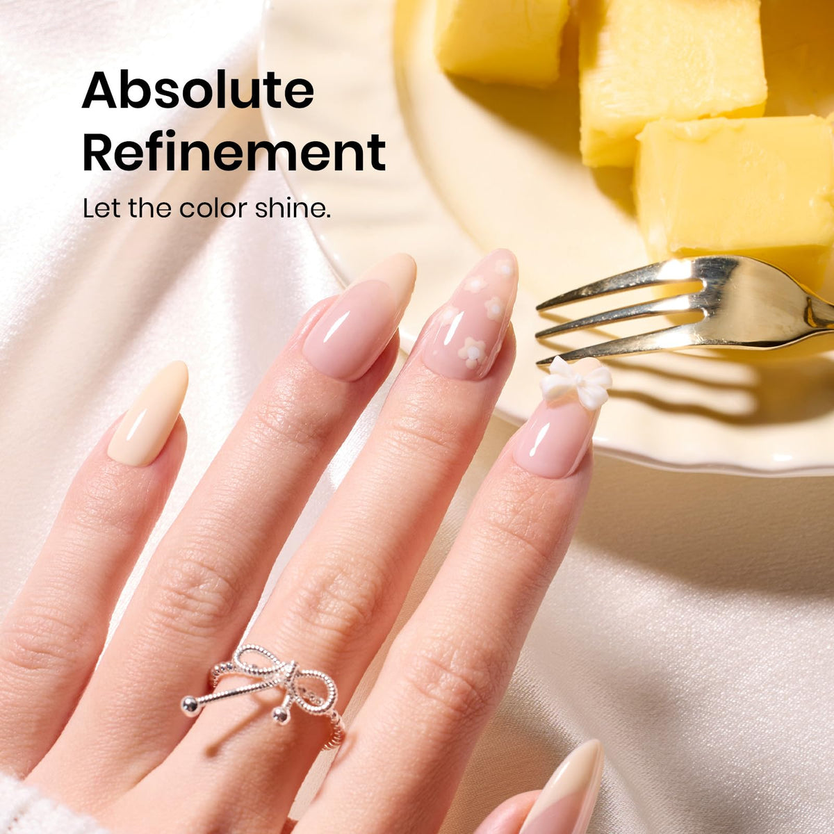 Bouteille de vernis gel jaune Beetles avec étiquette visible