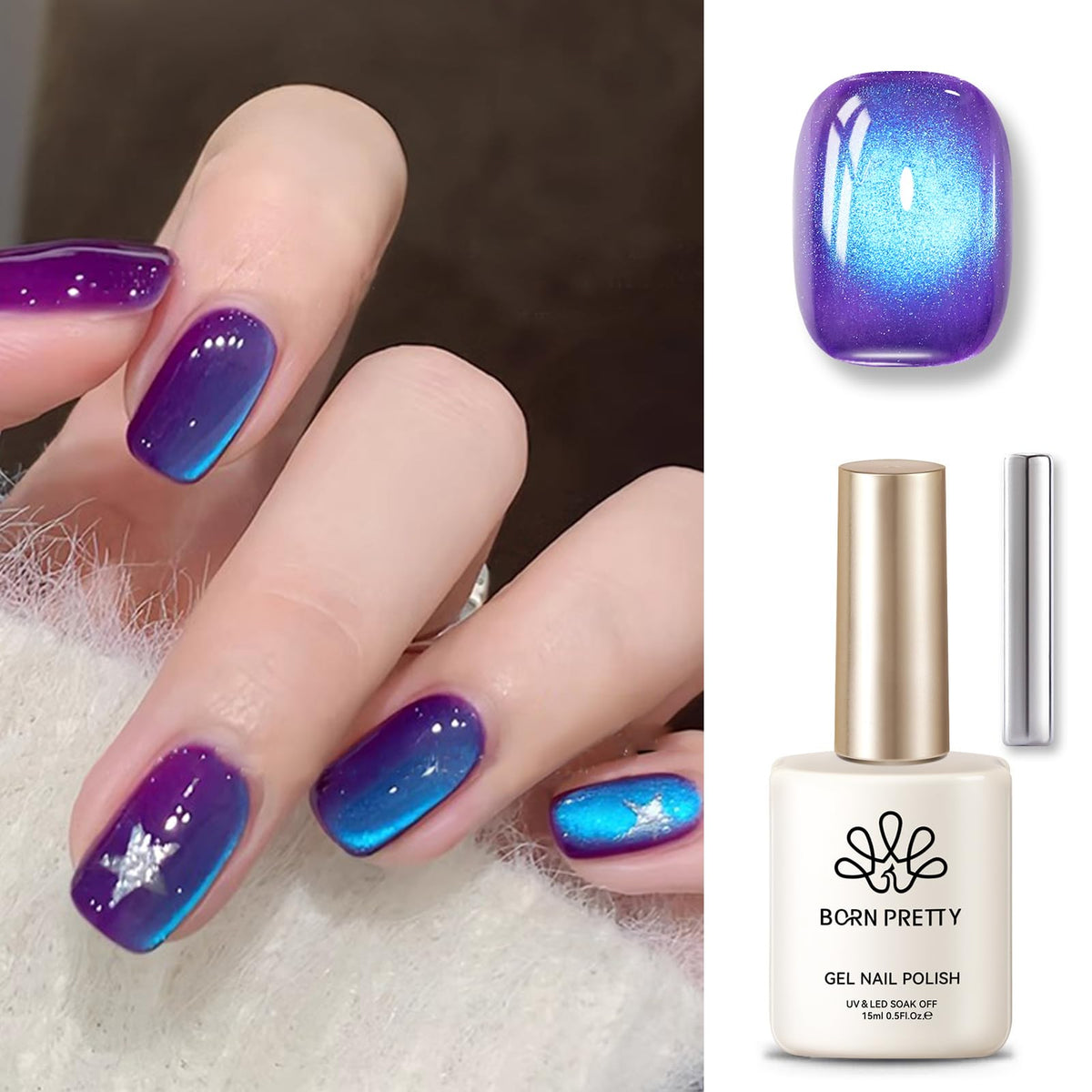Bouteille de vernis gel magnétique Born Pretty 15ml vue de dos