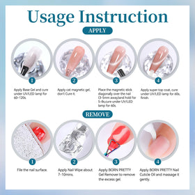 Bouteille de vernis gel magnétique Cat Eye avec bouchon et applicateur