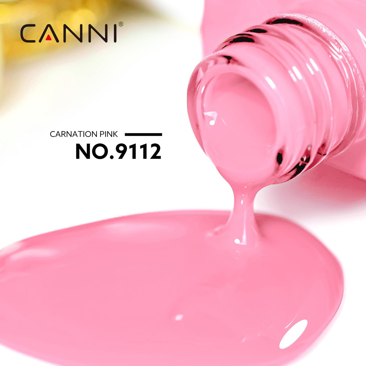 Bouteille de vernis gel rose CANNI vue arrière