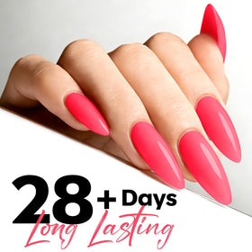 bouteille de vernis gel rose framboise ouverte