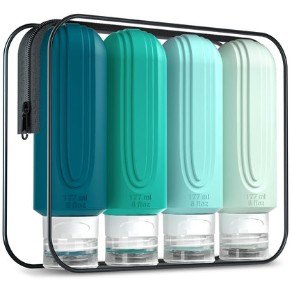Bouteille de voyage Mrsdry 6oz vue avant avec capuchon bleu