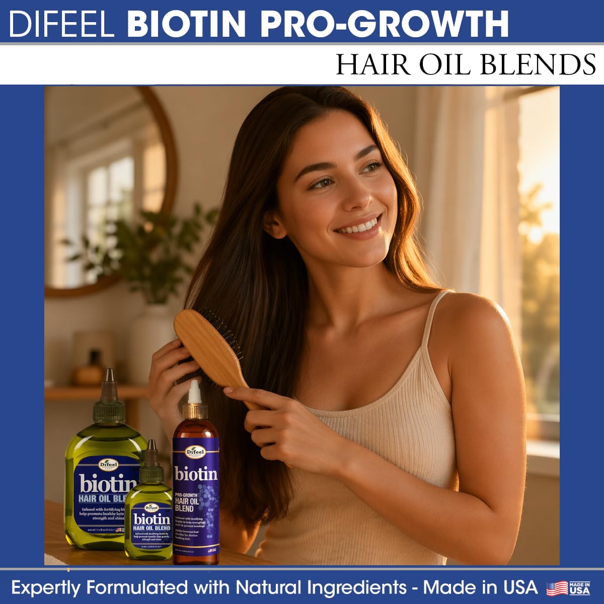 Bouteille Difeel Biotine avec couvercle ouvert