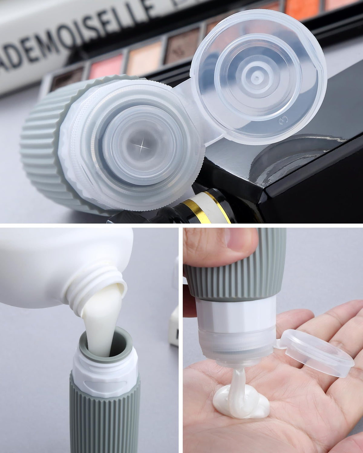 Bouteille en silicone Mrsdry de 3 oz montrant son design étanche