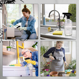 Bouteille en verre spray Worldgsb sur une surface de travail