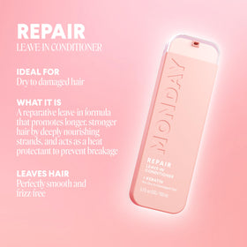 Bouteille rose de l'Après-shampoing Réparateur MONDAY HAIRCARE avec étiquette visible