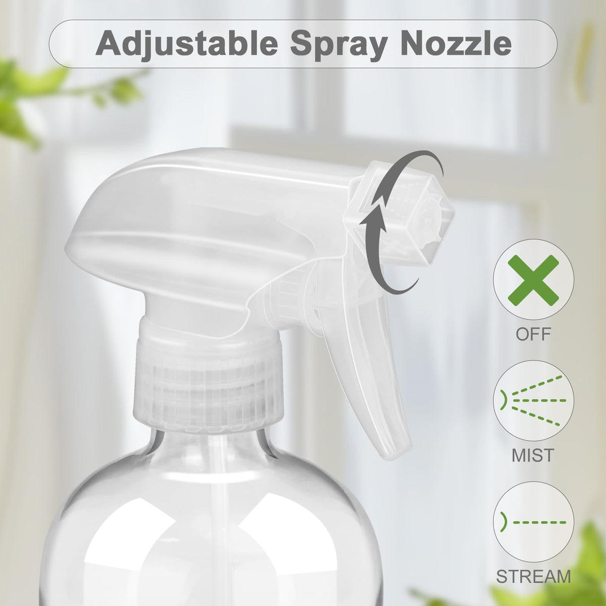 Bouteille spray en verre Worldgsb 16 oz avec buse réglable en mode brume