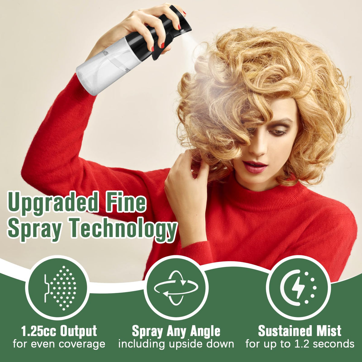 Bouteille spray Fun Gift en utilisation pour le soin des cheveux