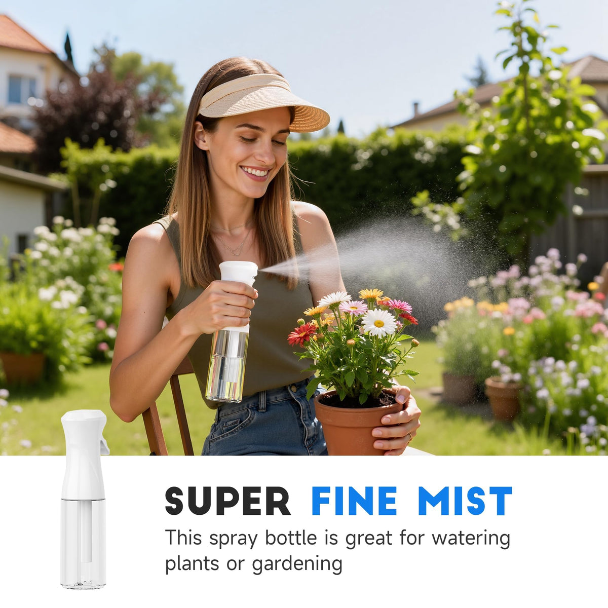 Bouteille spray Plaode avec brume fine en action