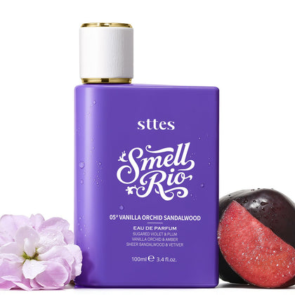 Bouteille Sttes Eau de Parfum 100ml vue avant avec un design violet