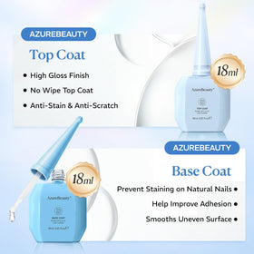 Bouteilles de Gel de Base et Top Coat AZUREBEAUTY 18ml, vue latérale
