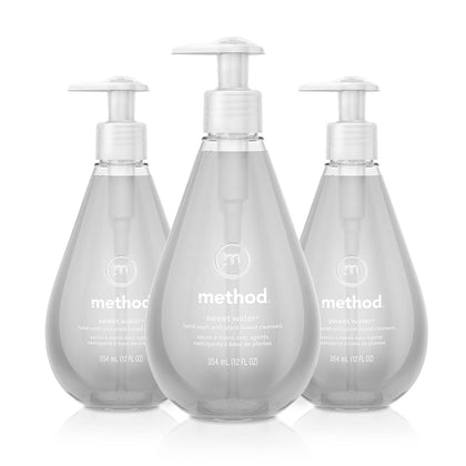 Bouteilles de gel lavant mains Method pack de 3, senteur douce