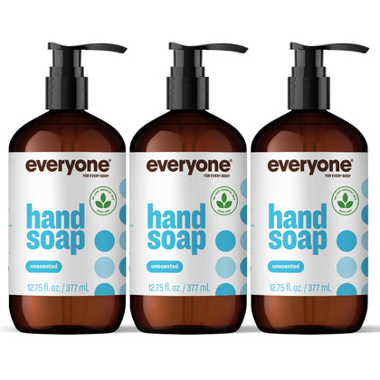 Bouteilles de savon liquide mains non parfumé 3-pack tout en plastique recyclé