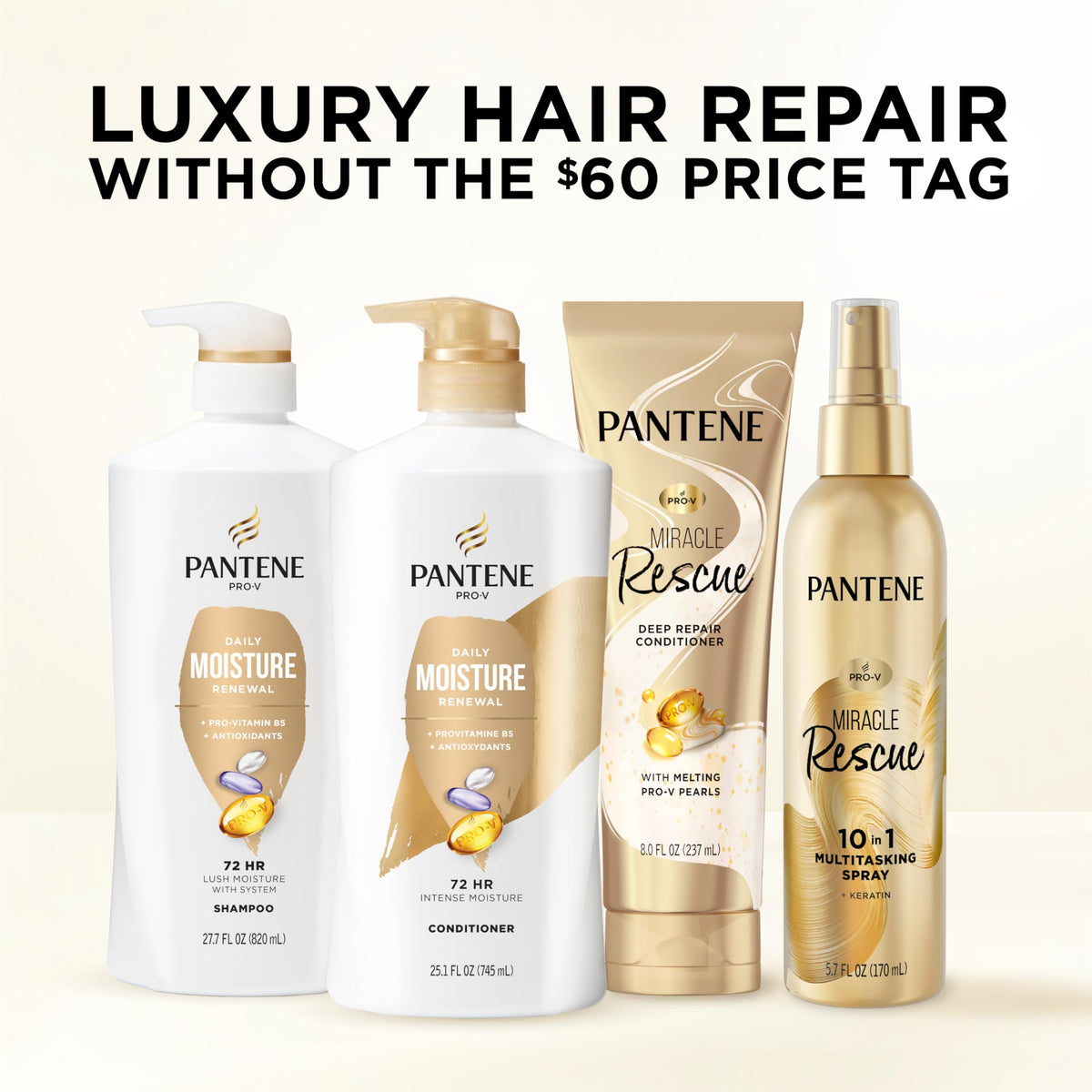 Bouteilles de shampooing Pantene et conditionneur ensemble