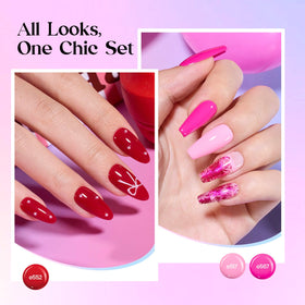 Bouteilles de vernis à ongles avec échantillons de couleurs