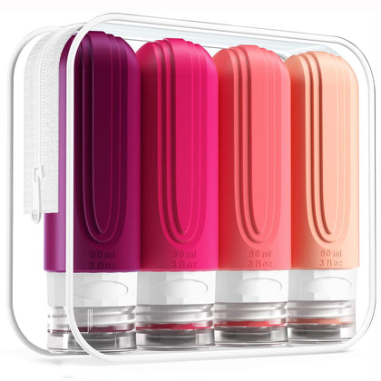 Bouteilles de voyage Mrsdry en silicone bleu avec bouchon anti-goutte