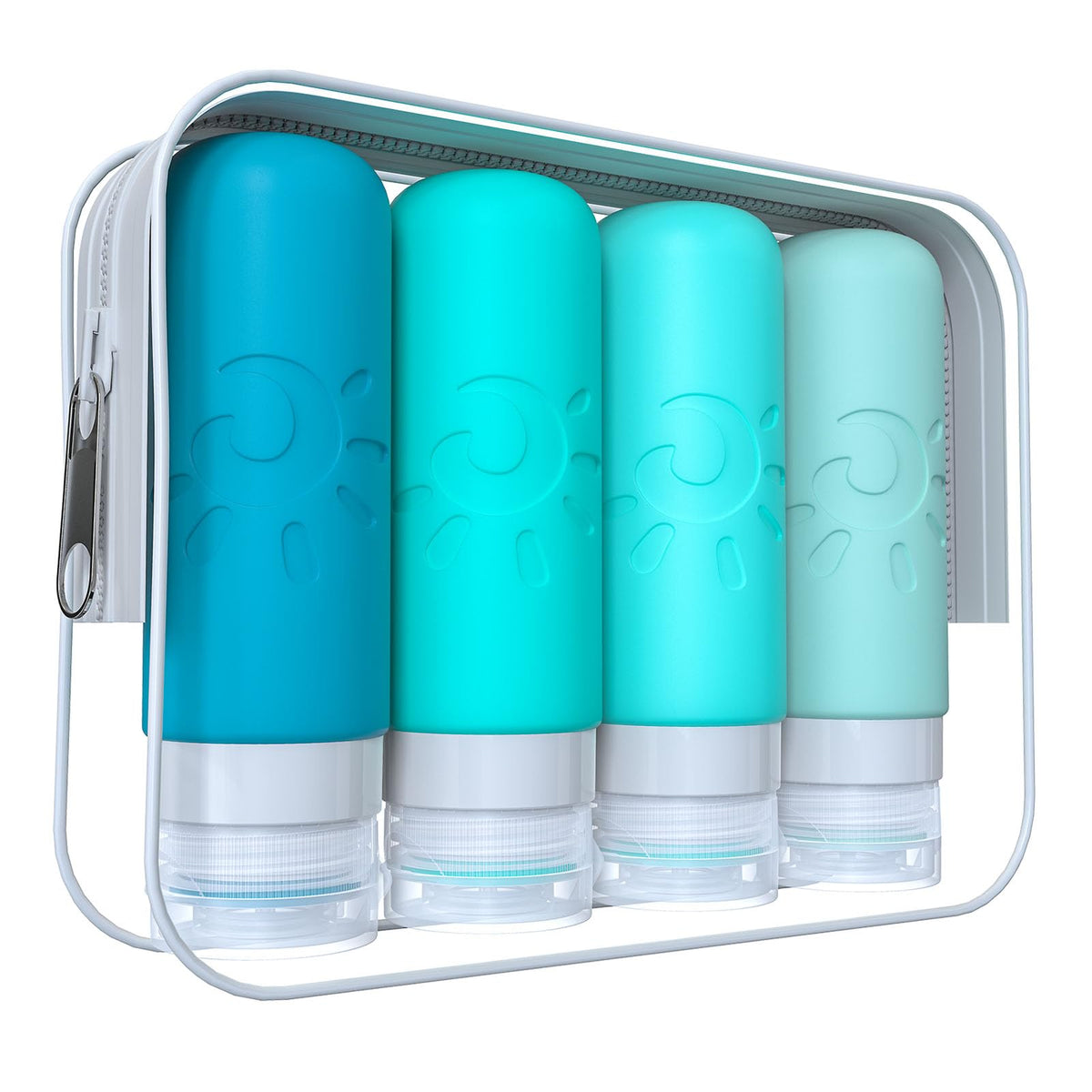 Bouteilles de voyage Zafit colorées en silicone avec capuchon