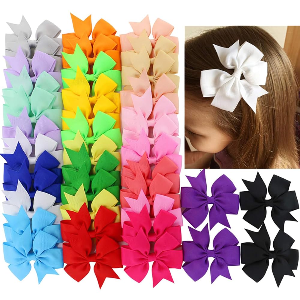 Bows à cheveux Babymatch en grosgrain coloré, vue de face