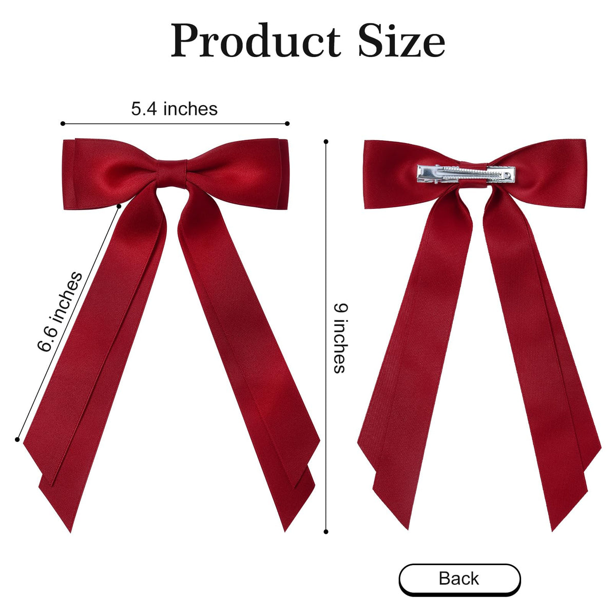 Bows à Cheveux Satin Rouge Aileam porté sur une coiffure de fille