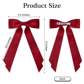 Bows à Cheveux Satin Rouge Aileam porté sur une coiffure de fille