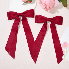 Bows à Cheveux Satin Rouge Aileam vue arrière avec design élégant