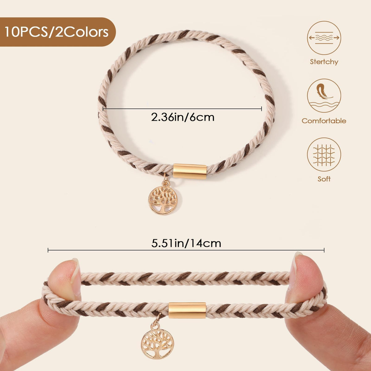 Bracelet élastique SYGY porté au poignet