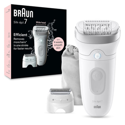 Braun Epilateur Silk-épil 7 SE7-041 avec tête d'épilation et accessoires