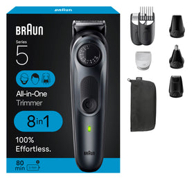 Braun Kit de Style 8-en-1 5480 vue de face avec accessoires