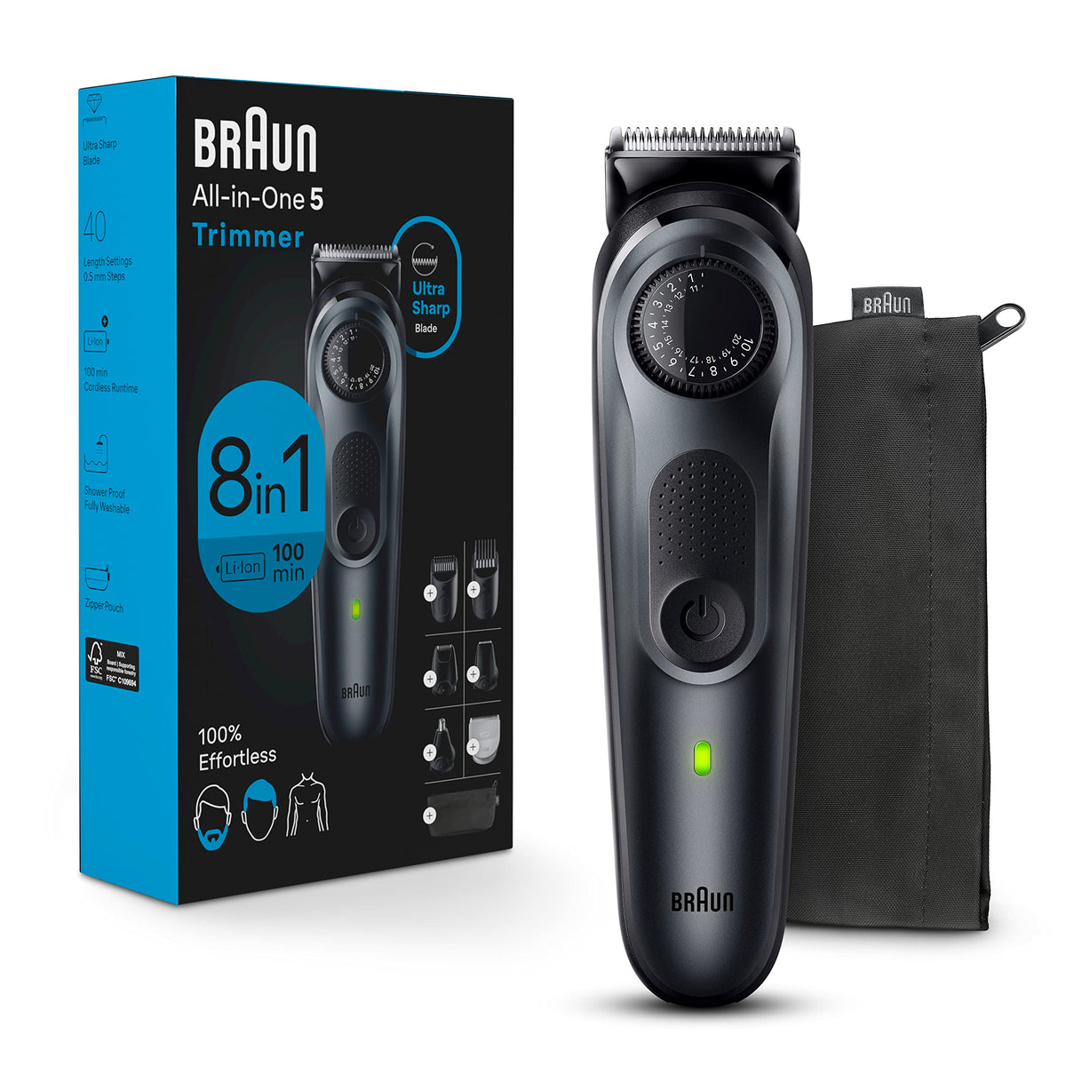 Braun Kit de Style 8-en-1 dans sa trousse zippée