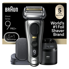 Braun Rasoir Électrique Series 9 PRO argent modèle avant avec tête de rasage