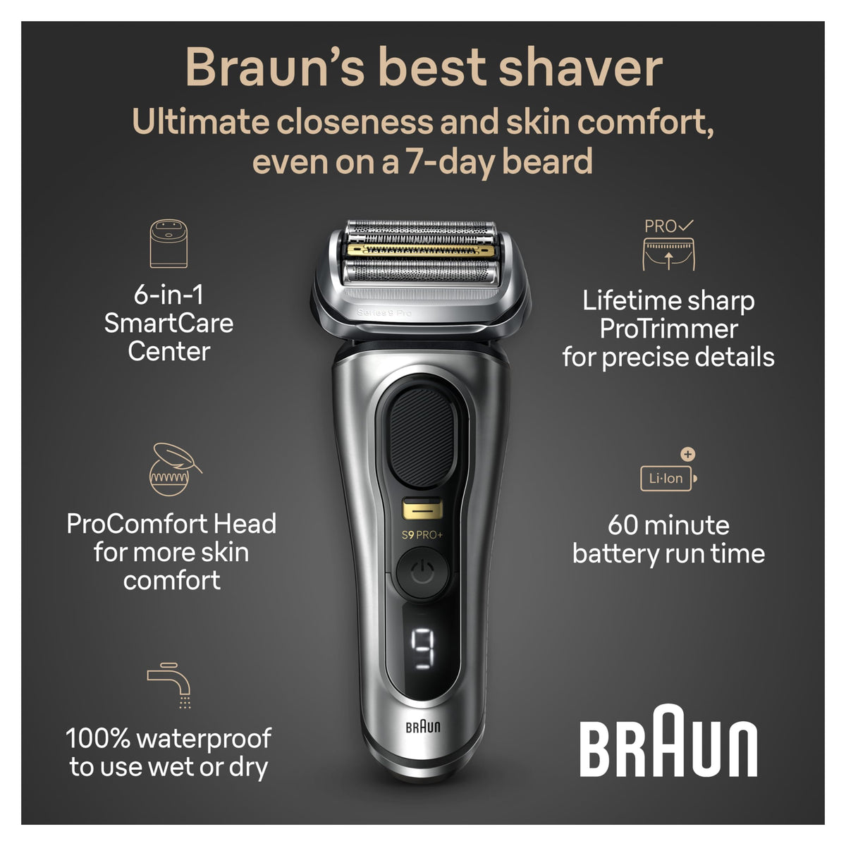 Braun Rasoir Électrique Series 9 PRO en utilisation sous la douche