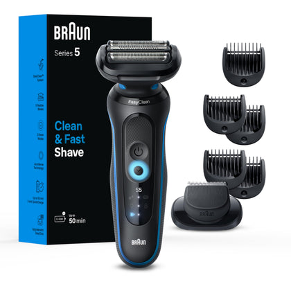 Braun Série 5 5120s rasoir électrique bleu vue de face