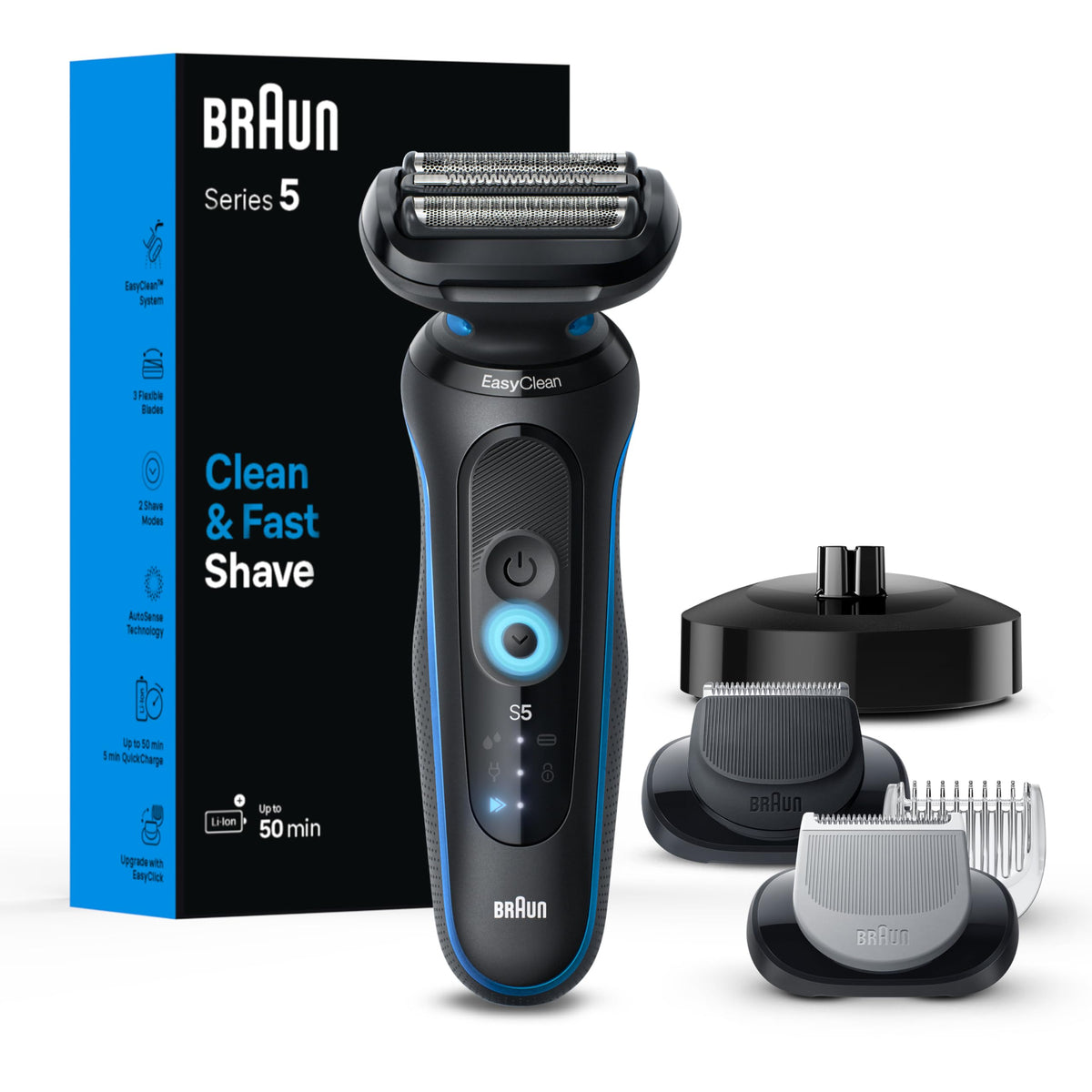 Braun Série 5 5150cs vue avant avec lames flexibles
