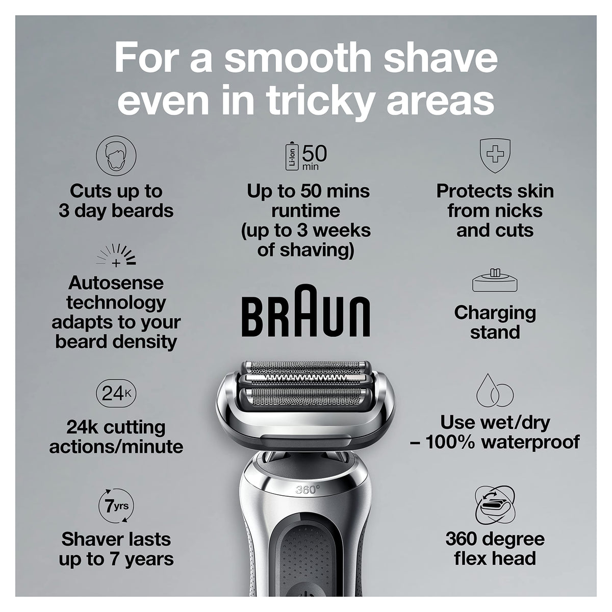 Braun Series 7 rasoir électrique 7032cs avec support de charge