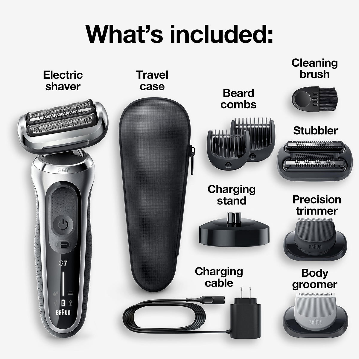 Braun Series 7 rasoir électrique 7032cs et ses accessoires dans la boîte