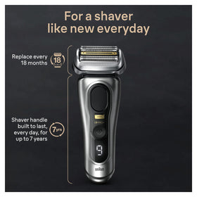 Braun Series 9 PRO+ 9517s rasoir affiché avec accessoires